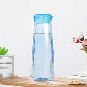 Crystal Glass Cup With Lid Glass Water Bottle Creative Rhombus Glass Cup Dazzling Diamond Glass Gift Cups Couples Mugs Drinkware