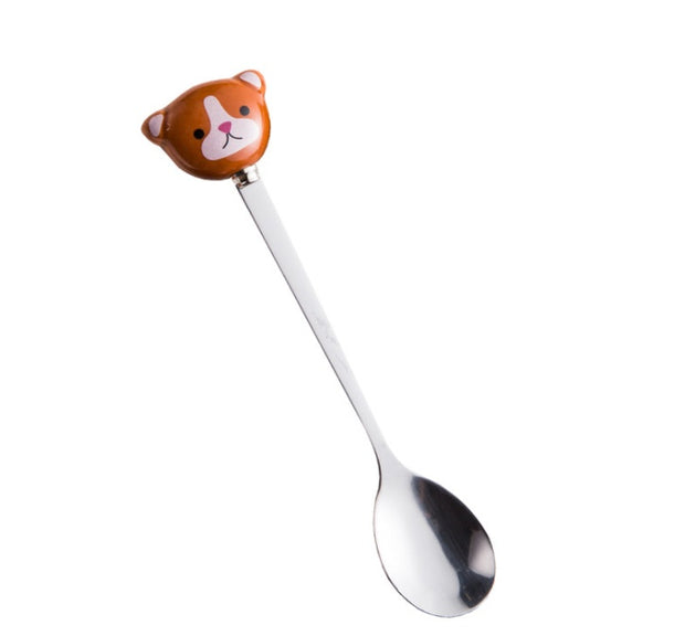 Cute Cartoon Animals Cat Panda Rabbit Coffee Spoon Stirring Spoon Children Soup Coffee Spoons Scoop Dinnerware