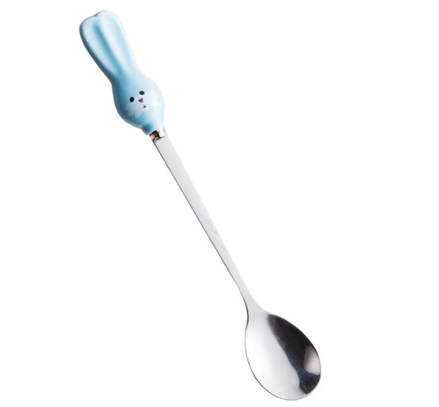 Cute Cartoon Animals Cat Panda Rabbit Coffee Spoon Stirring Spoon Children Soup Coffee Spoons Scoop Dinnerware