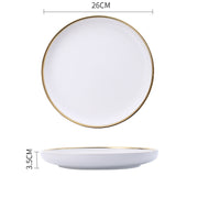 Silver Light Luxury Ceramic Dinnerware With Gold Edge And Silver Edge