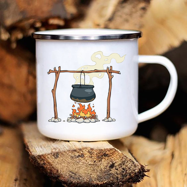 Caravan Printed Camper Mugs Camping Enamel Mug Adventure