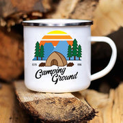 Caravan Printed Camper Mugs Camping Enamel Mug Adventure