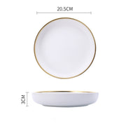 Silver Light Luxury Ceramic Dinnerware With Gold Edge And Silver Edge