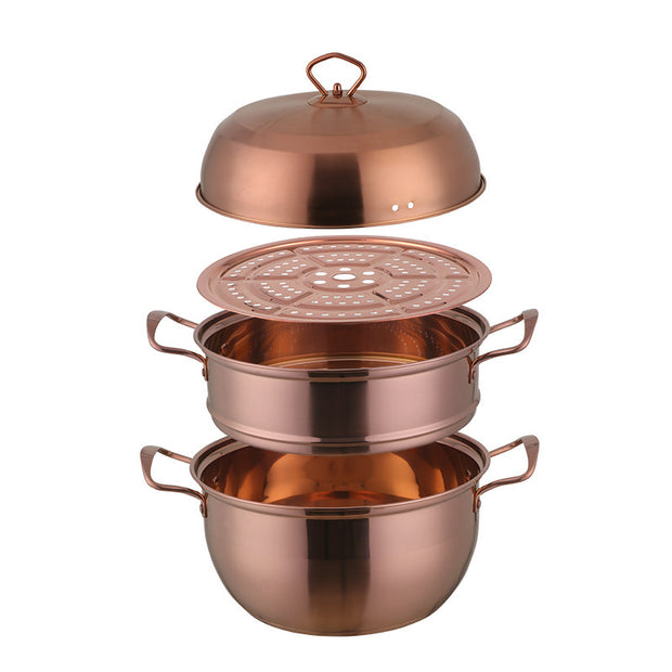 Stainless Steel Multi-layer Color Cooking Soup Dual-purpose Pot