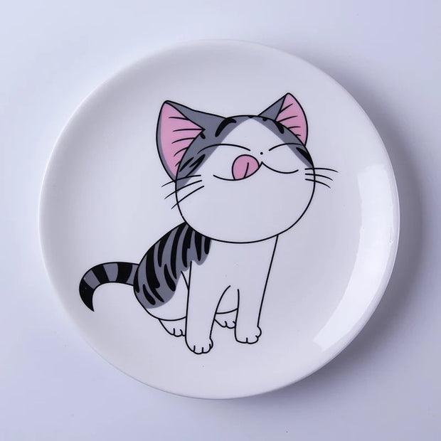 Cartoon Cat Western-style Ceramic Plate