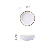 Silver Light Luxury Ceramic Dinnerware With Gold Edge And Silver Edge